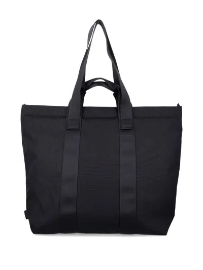 Y-3 Spacious Tote Bag With Leather Straps And Embossed Logo In Black