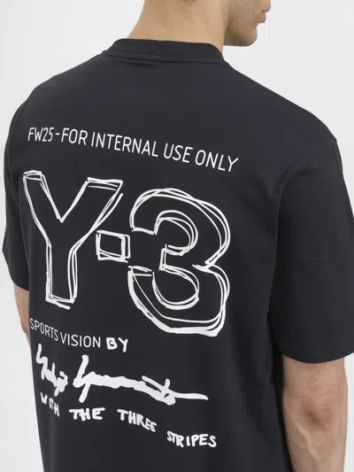 Y-3 Cotton Merch T-shirt In Gray
