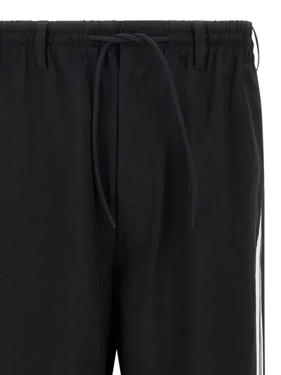 Y-3 Drawstring Trousers With Side Stripes In Black