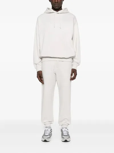 Y-3 Relaxed Fit Cotton-blend Jogger Pants With Subtle Logo In White