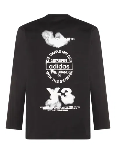 Y-3 Cotton Crew Neck T-shirt With Graphic Print In Black
