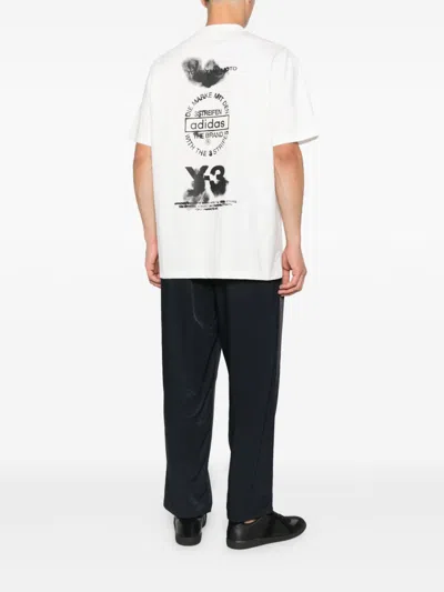 Y-3 Logo Cotton T-shirt In White