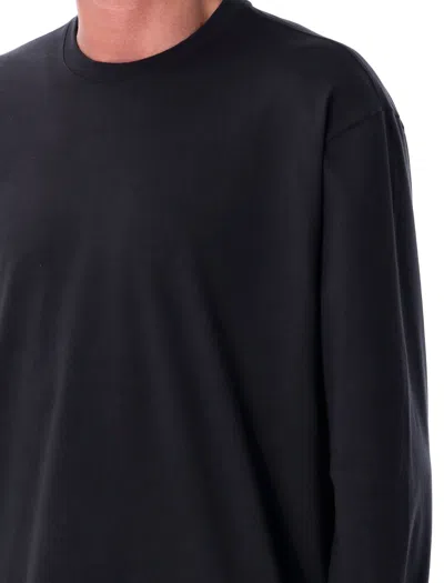 Y-3 Long-sleeve Casual Shirt With Graphic Print In Black