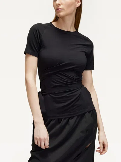 Y-3 T-shirt With Laces In Black