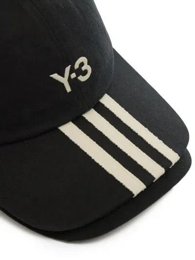 Y-3 Three Stripes Cap In Black