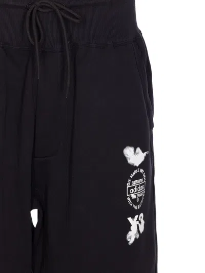 Y-3 Graphic Logo Joggers With Drawstring Closure In Black