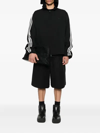Y-3 Three-stripes Oversized Windbreaker Jacket In Black