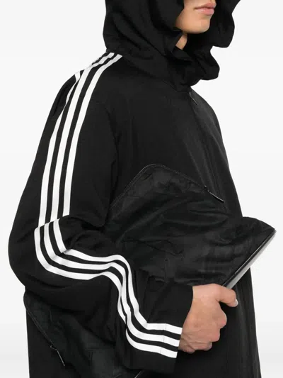 Y-3 Three-stripes Oversized Windbreaker Jacket In Black