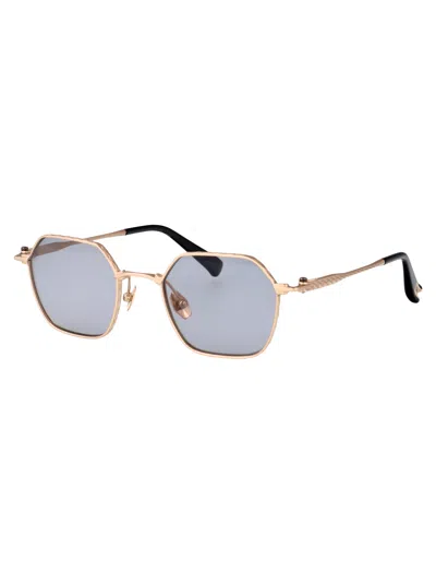 Yohji Yamamoto Japan Gold Titanium Sunglasses In Blue