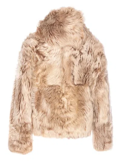 Yves Salomon Lamb Fur Jacket In Multi