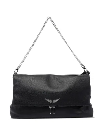 Zadig & Voltaire Zadig&voltaire Leather Shoulder Bag With Chain Strap In Black