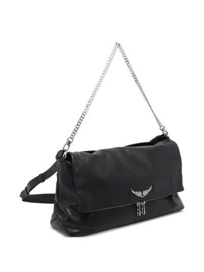 Zadig & Voltaire Zadig&voltaire Leather Shoulder Bag With Chain Strap In Black