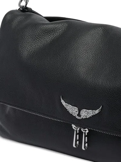 Zadig & Voltaire Zadig&voltaire Leather Shoulder Bag With Chain Strap In Black