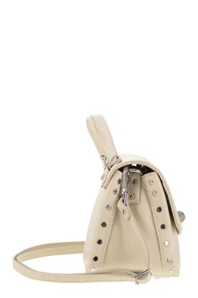 Zanellato Postina Studded Leather Shoulder Bag In Neutral