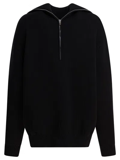 Balenciaga Back-to-front High-collar Sweater In Black