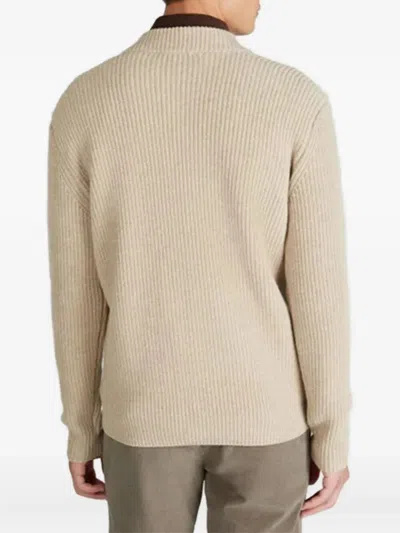 Zanone Full Zip Slim Fit Sweater Clothing In Brown
