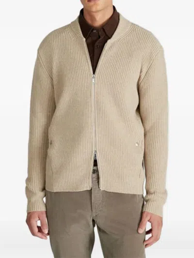 Zanone Full Zip Slim Fit Sweater Clothing In Brown
