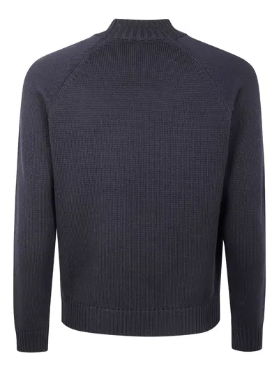 Zanone Stockinette Stitch Slim Fit Raglan Sleeved Mock Neck Sweater Clothing In Gray