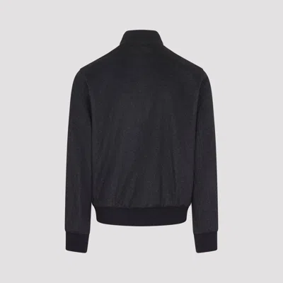 Zegna Modern Blouson With High Collar And Buttons In Black