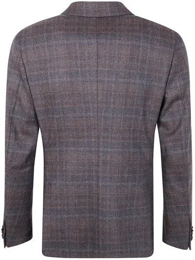 Zegna Wool Jacket With Notch Lapel And Pockets In Gray