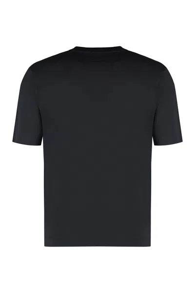 Zegna Silk And Cotton T-shirt In Black