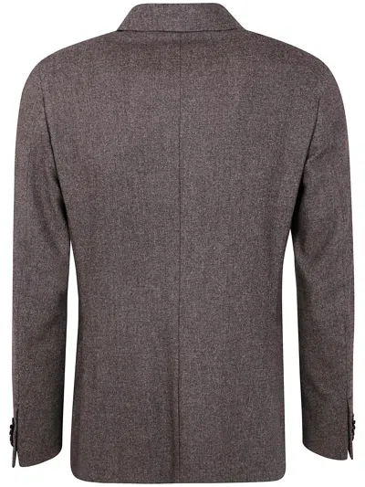 Zegna Wool Cotton And Cashmere Jacket Clothing In Brown