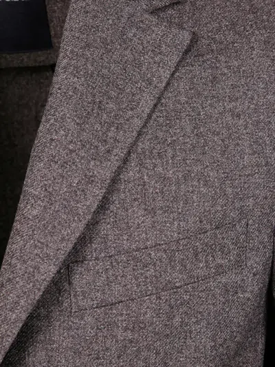Zegna Wool Cotton And Cashmere Jacket Clothing In Brown