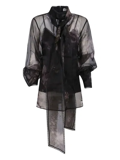 Zimmermann Hypnotic Floral Silk Organza Blouse