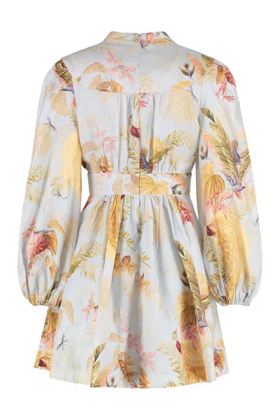 Zimmermann Ascension Printed Linen Mini Dress