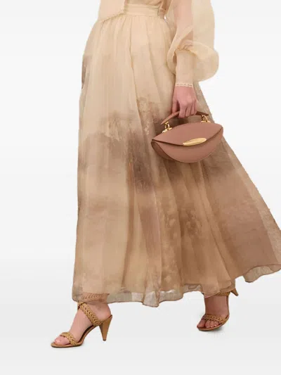 Zimmermann Beige A-line Silk Skirt In Neutral