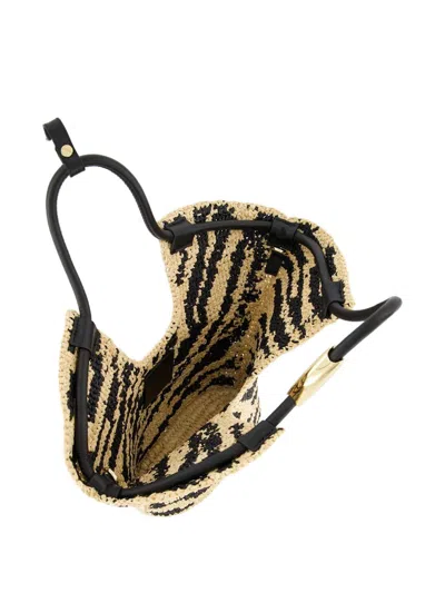 Zimmermann Womens Black Zebra Goldemtine Small Raffia Tote Bag In Black