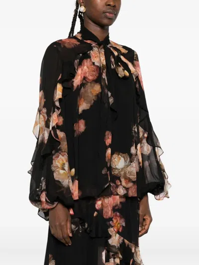 Zimmermann Blouse With Hypnotic Ruffles Clothing In Black