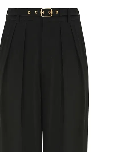 Zimmermann Pleated Trousers With Belt In Black