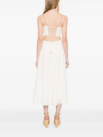 Zimmermann Devi Scallop-edge Cutout Linen-voile Midi Dress