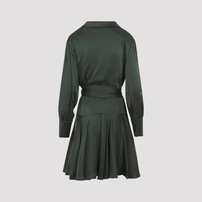 Zimmermann Wrap-effect Ruffled Dress In Green