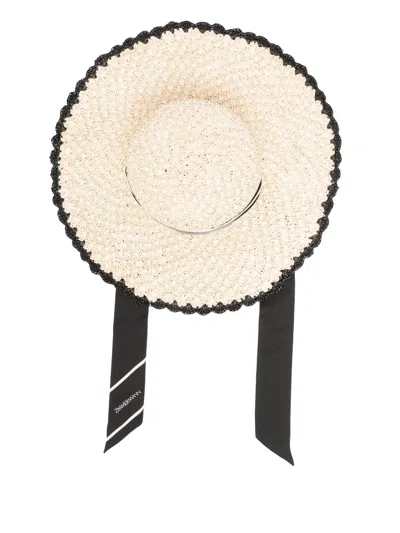Zimmermann Sun Hat With Straw Construction And Wide Brim In White