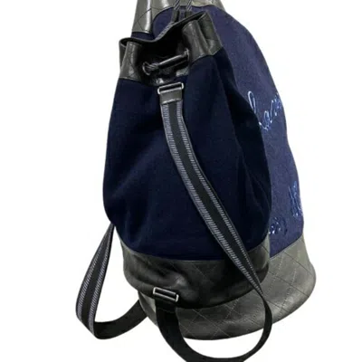 Pre-owned Chanel Navy Wool Shoulder Bag ()