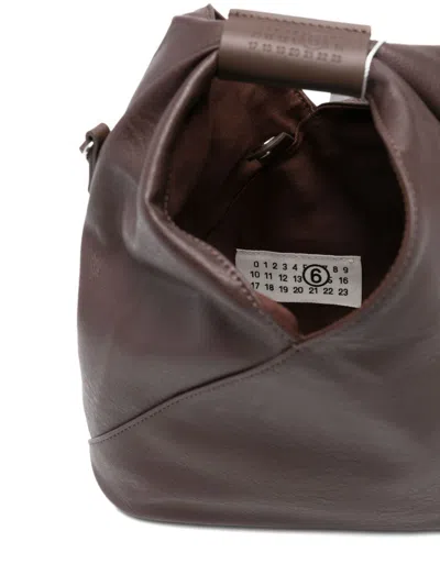 Mm6 Maison Margiela Diagonal-seam Shoulder Bag In Brown