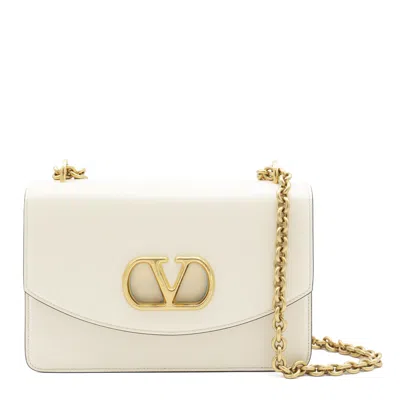 Valentino Garavani Ivory Leather Vain Shoulder Bag