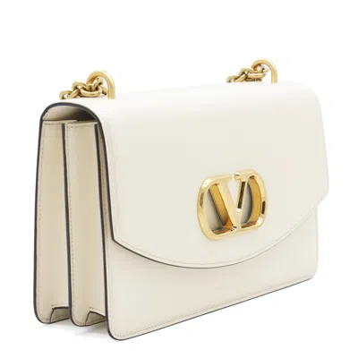 Valentino Garavani Ivory Leather Vain Shoulder Bag