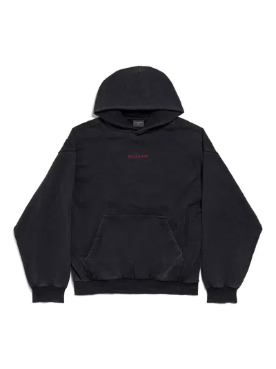 Balenciaga Hoodie With Front Pocket And Ribbed Cuffs
