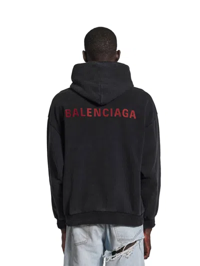 Balenciaga Hoodie With Front Pocket And Ribbed Cuffs