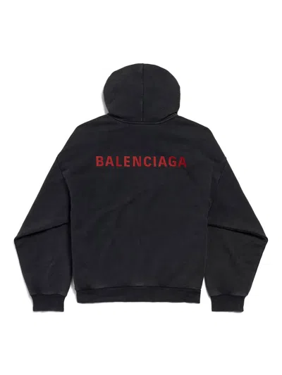 Balenciaga Hoodie With Front Pocket And Ribbed Cuffs