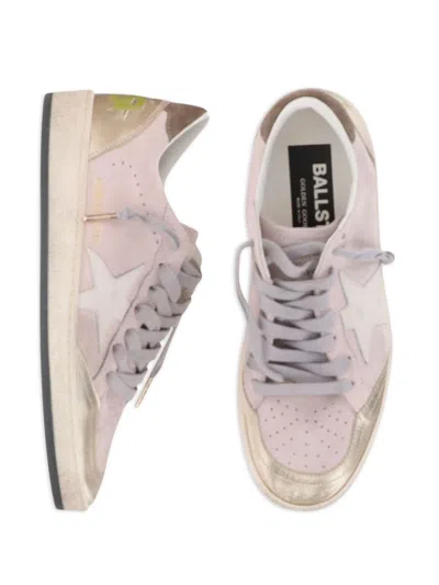 Golden Goose Ballstar Suede Upper Toe Tongue Heel And Spur Leather Star Sneakers Multicolor In Pink