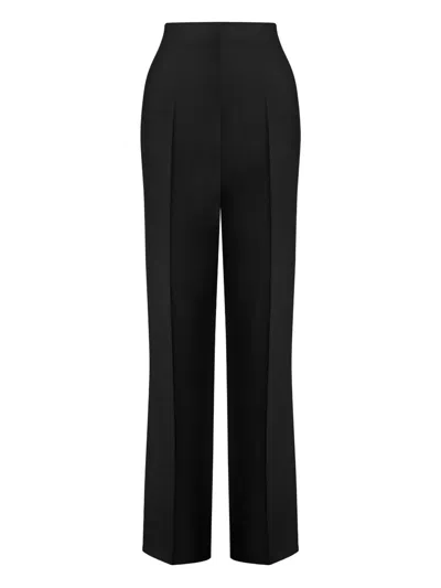 Alberta Ferretti High Waist Straight Leg Trousers With Side Pockets In Black