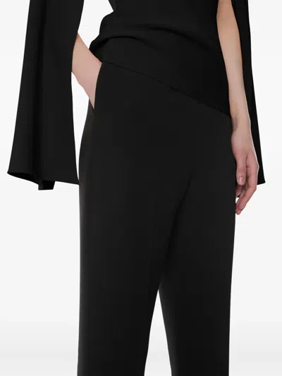 Alberta Ferretti High Waist Straight Leg Trousers With Side Pockets In Black