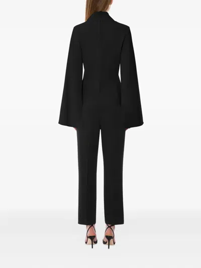 Alberta Ferretti High Waist Straight Leg Trousers With Side Pockets In Black