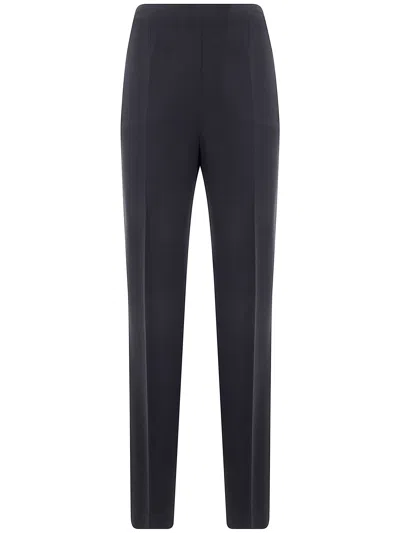 Alberta Ferretti High Waist Straight Leg Trousers With Side Pockets In Black