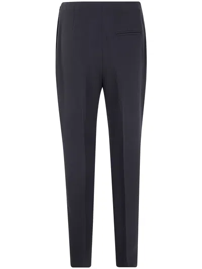 Alberta Ferretti High Waist Straight Leg Trousers With Side Pockets In Black