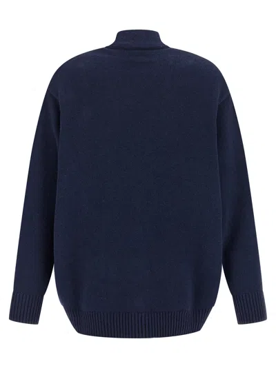 Alberta Ferretti Oversized Embellished Cardigan In Blue